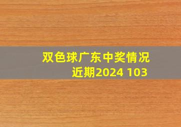 双色球广东中奖情况近期2024 103